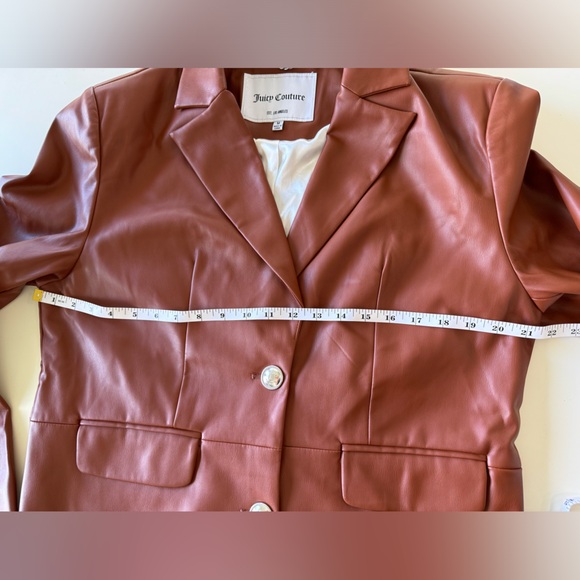 NWOT JUICY COUTURE Oversized Faux Leather Blazer Style Trench Coat - Picture 12 of 16